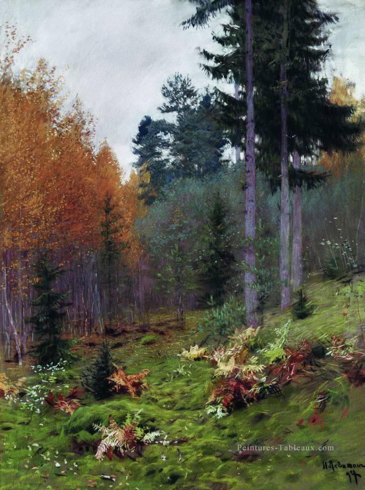 dans la forêt à l’automne 1894 Isaac Levitan bois arbres paysage Peintures à l'huile